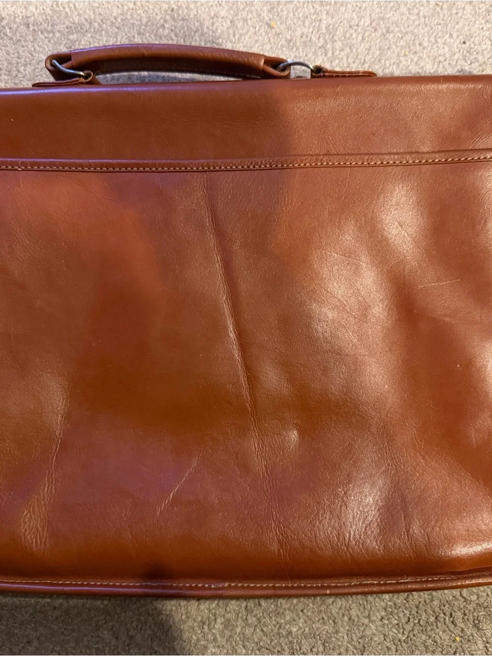 Vintage Brown Leather Briefcase - Classic Men Bags Original Carriage Collection